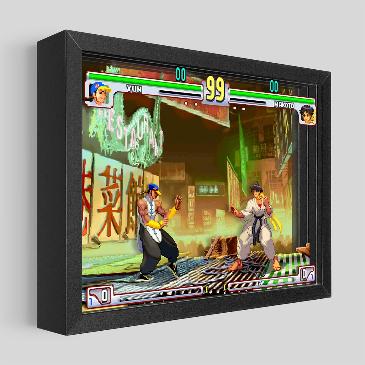 Street Fighter III : 3rd Strike - Yun vs. Makoto Shadowbox Art