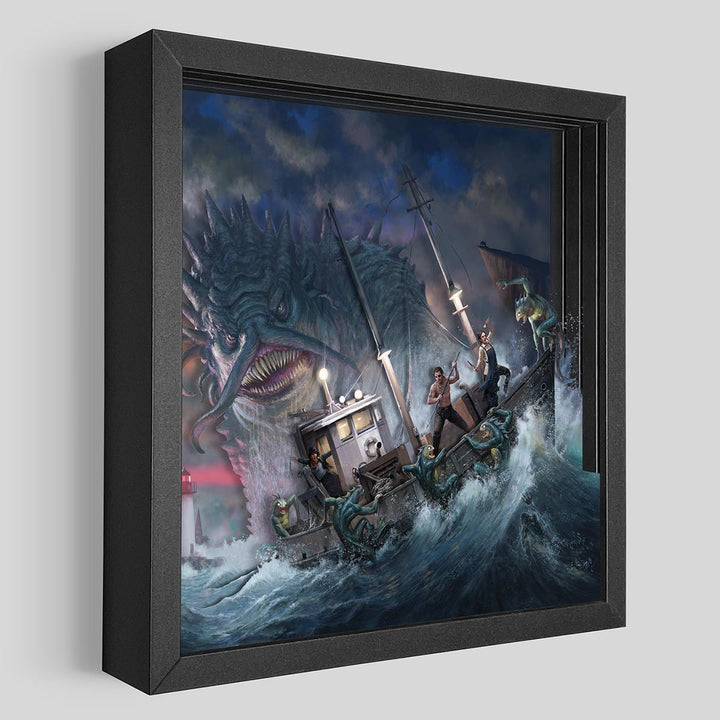 Under Dark Waves Shadowbox Art