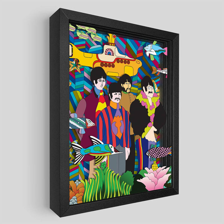 The Beatles Yellow Submarine Shadowbox Art