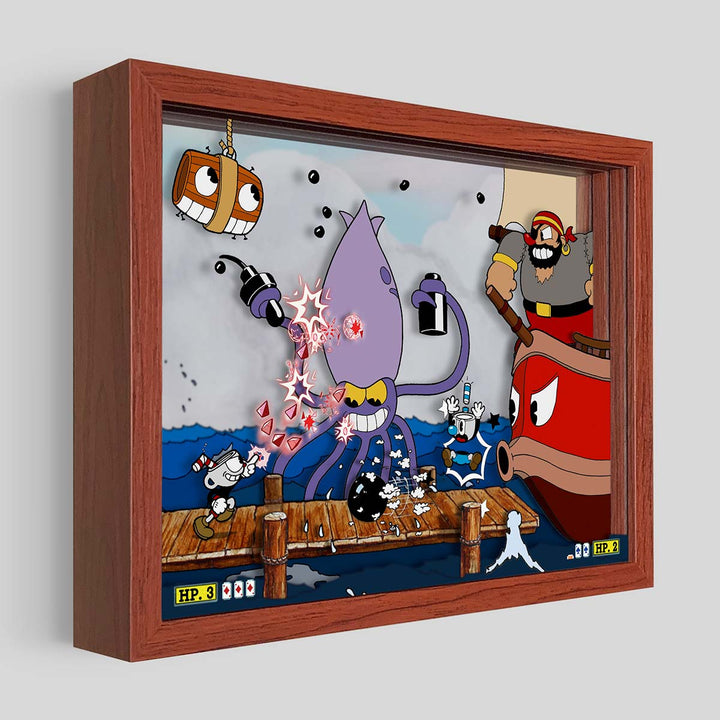 Cuphead Captain Brineybeard Shadowbox Art