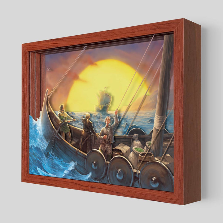 CATAN Explorers & Pirates Shadowbox Art