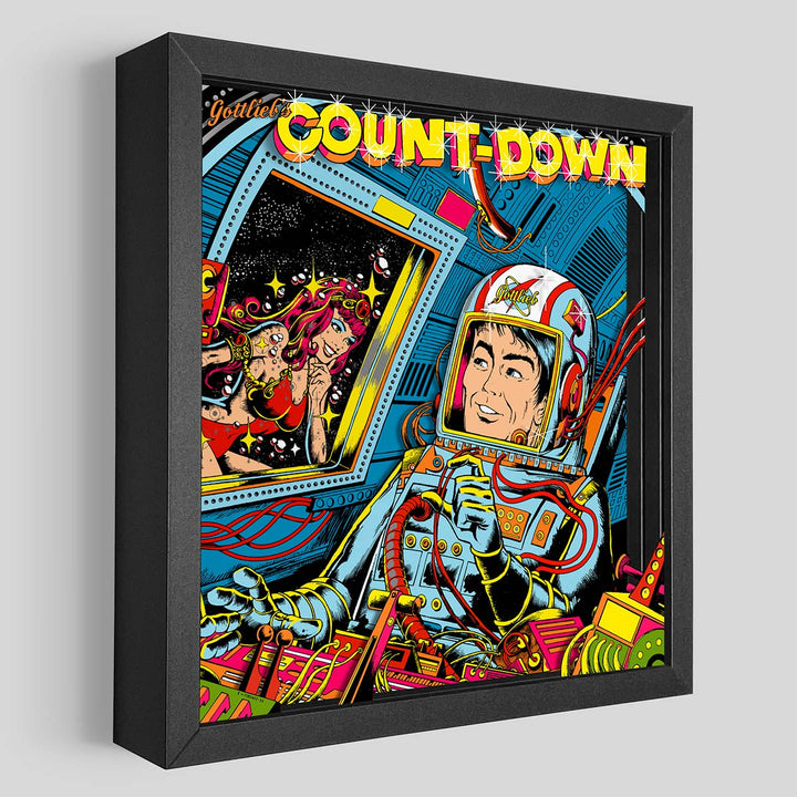 Count-Down Pinball Shadowbox Art