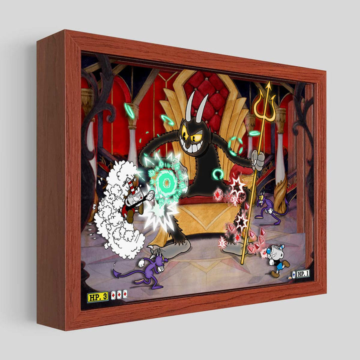 Cuphead Devil Shadowbox Art