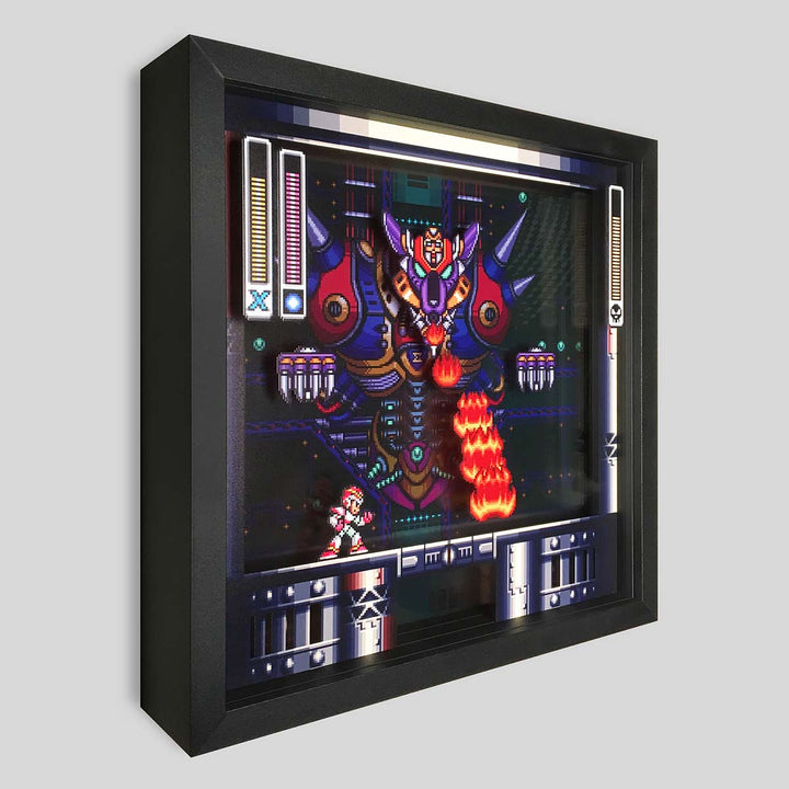 Mega Man X vs Sigma Shadowbox Art