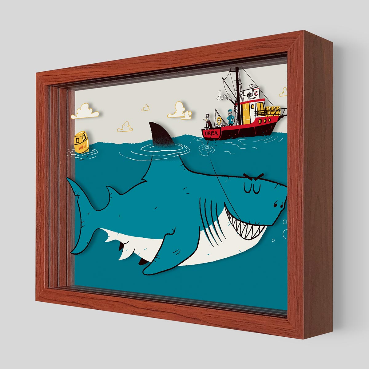 Bigger Boat Shadowbox Art
