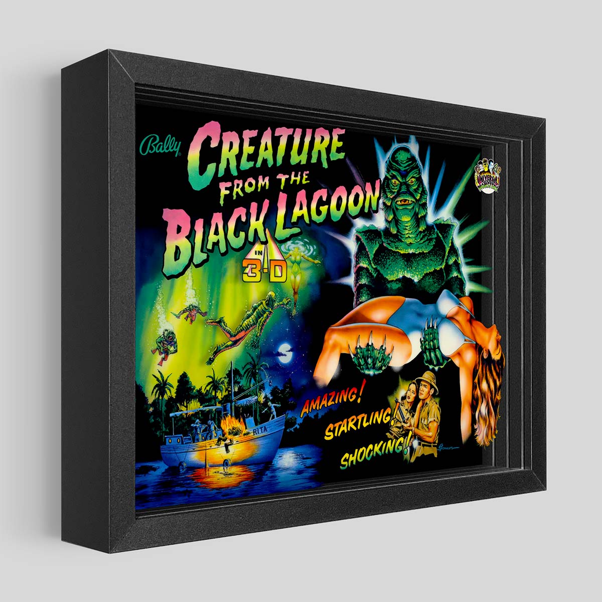 Creature from the Black Lagoon Pinball Shadowbox Art