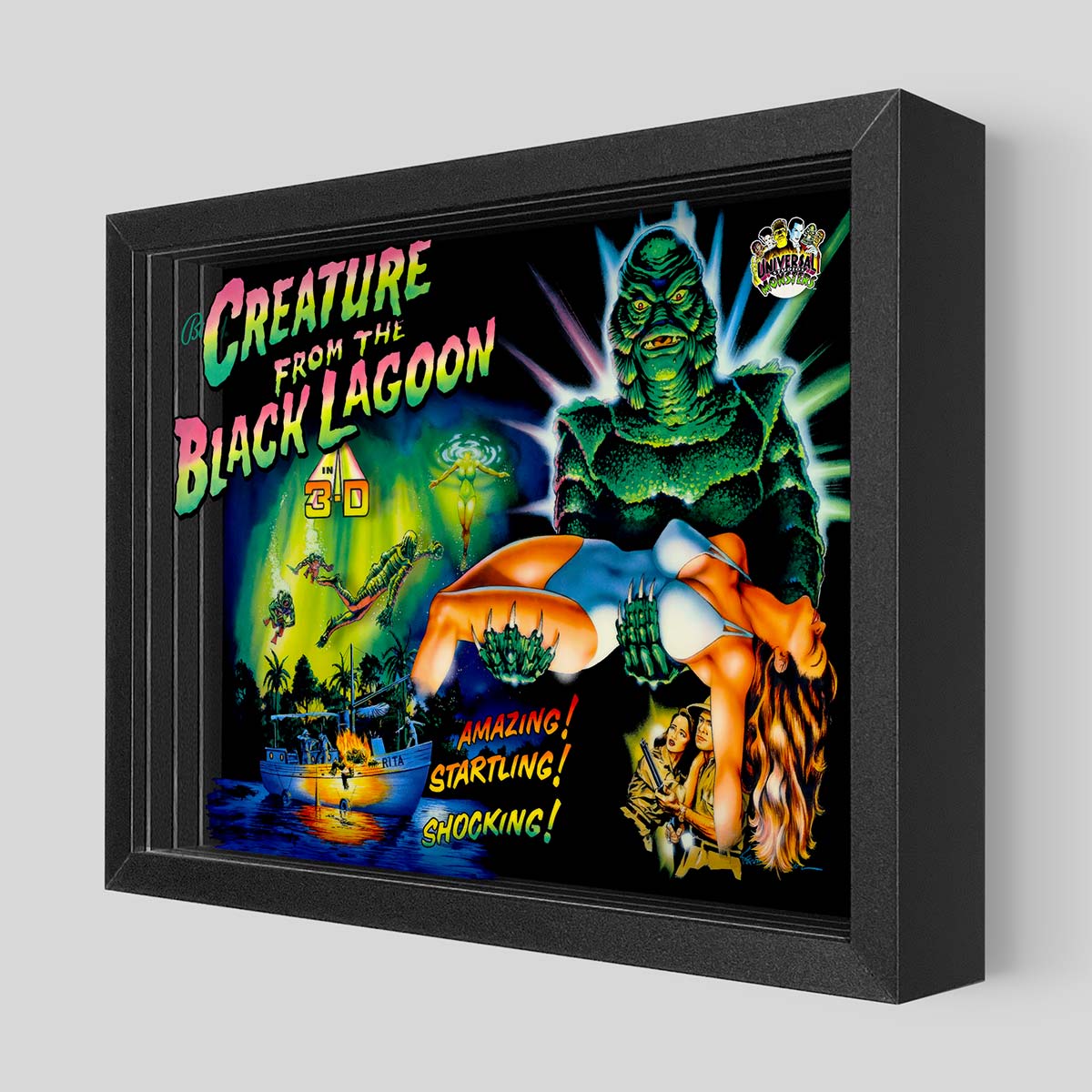 Creature from the Black Lagoon Pinball Shadowbox Art