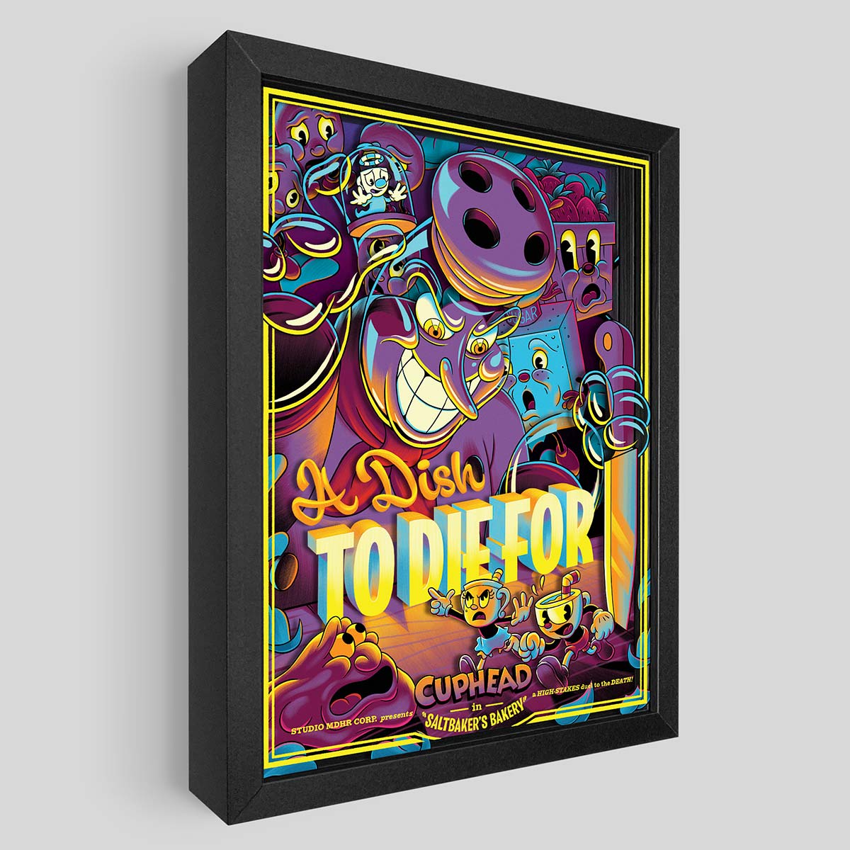 Cuphead A Dish To Die For Shadowbox Art