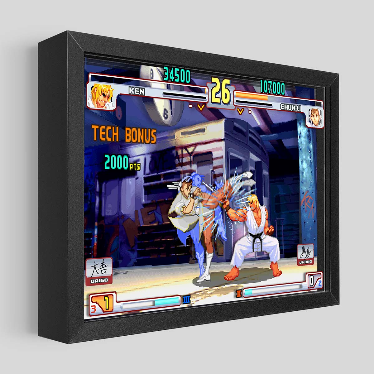 Street Fighter III : 3rd Strike - Signed Evo Moment #37 Shadowbox Art