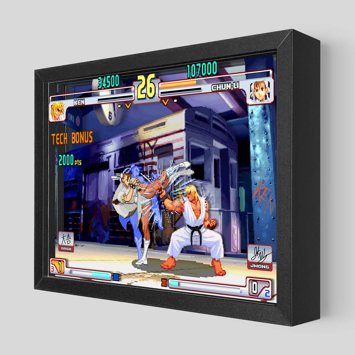 Street Fighter III : 3rd Strike - Signed Evo Moment #37 Shadowbox Art
