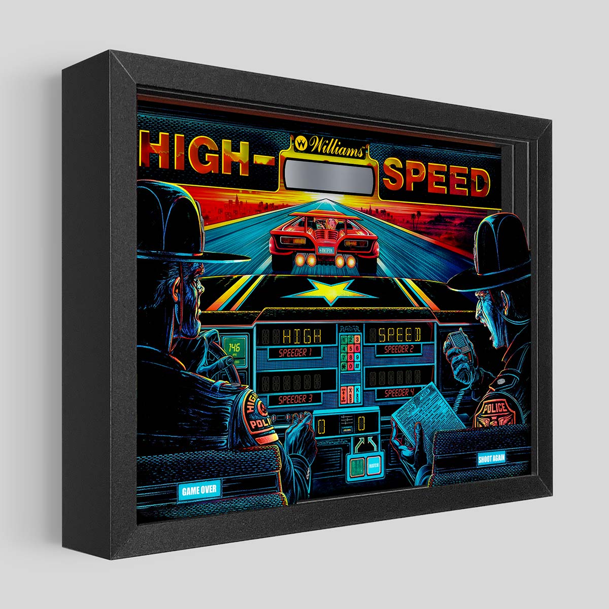 High Speed Pinball Shadowbox Art