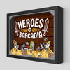 Heroes of Barcadia Shadowbox Art