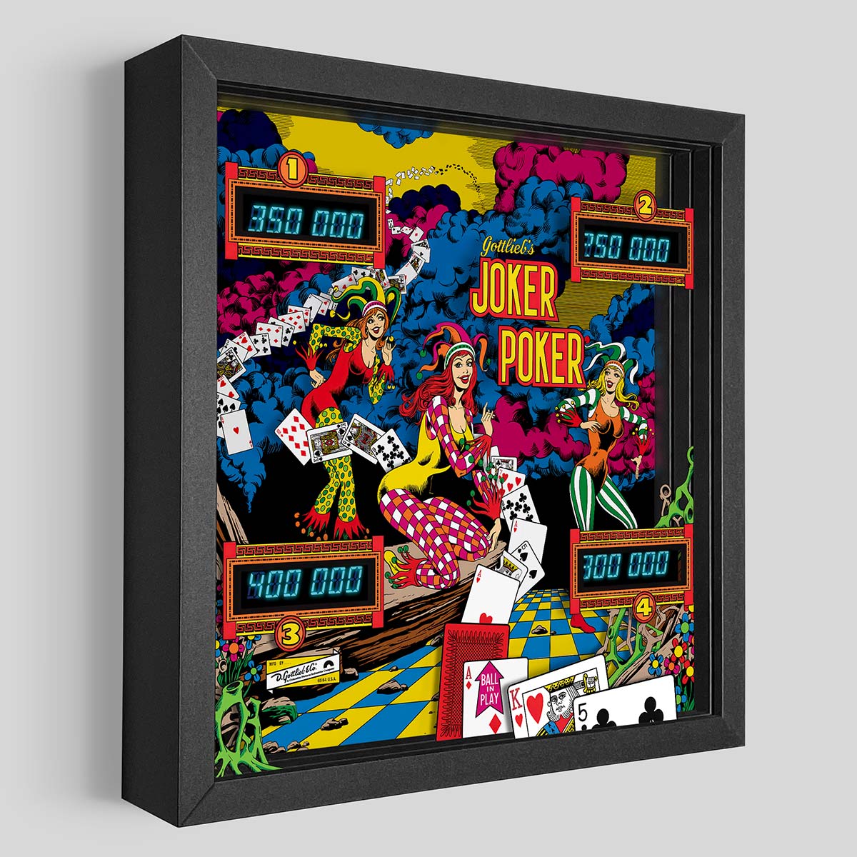 Joker Poker Pinball Shadowbox Art | Artovision