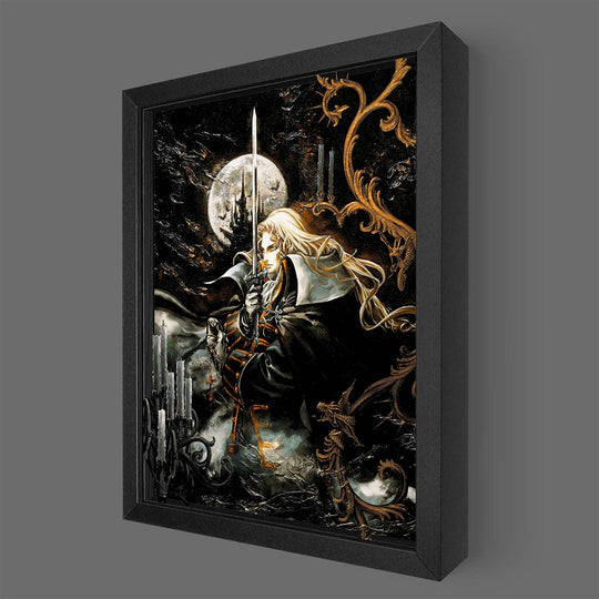 LED Castlevania SOTN Alucard Portrait Shadowbox Art