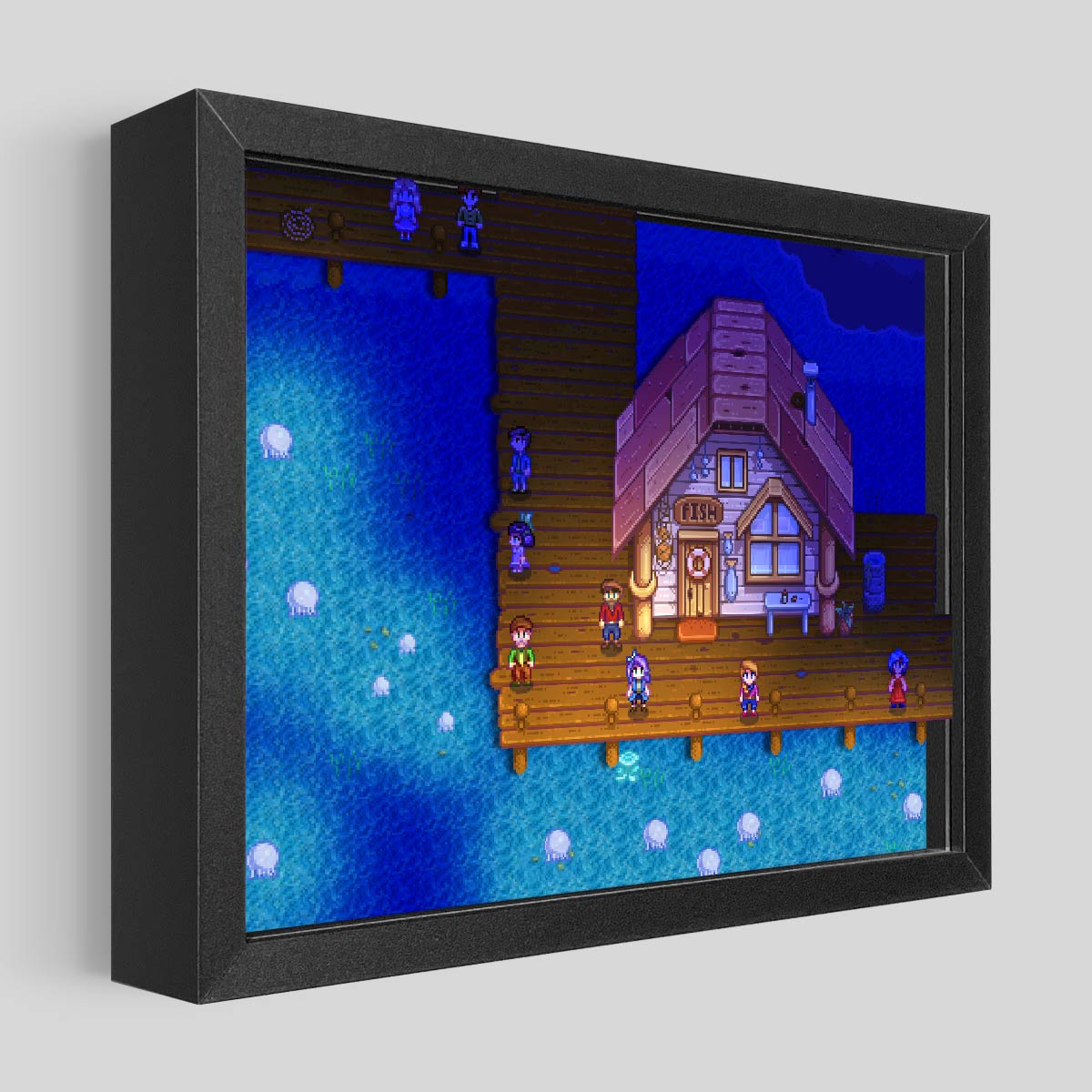 LED Dance of the Moonlight Jellies Shadowbox Art