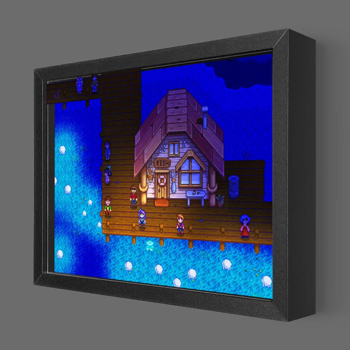 LED Dance of the Moonlight Jellies Shadowbox Art