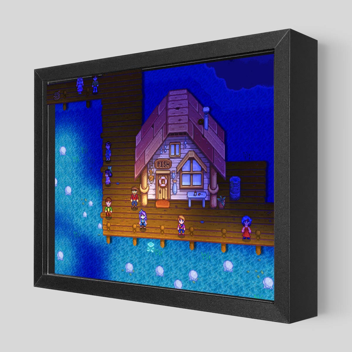 LED Dance of the Moonlight Jellies Shadowbox Art