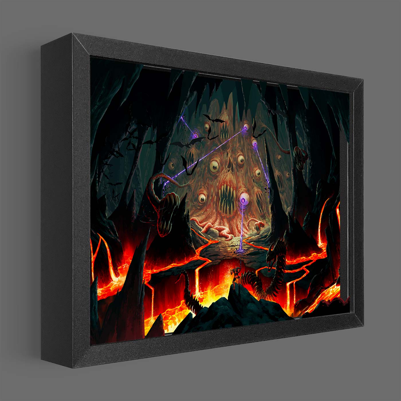 LED Terraria Wall of Flesh Shadowbox Art