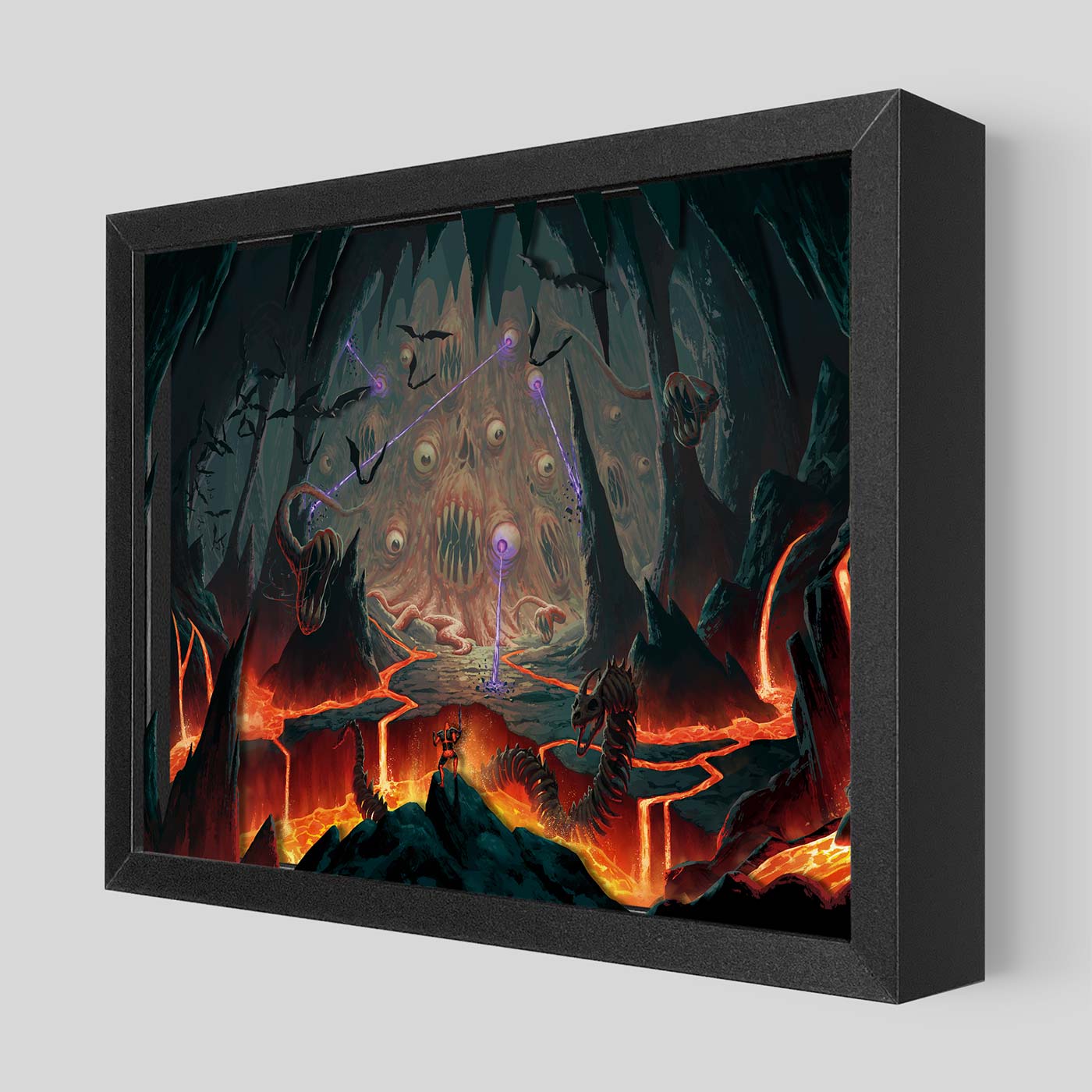LED Terraria Wall of Flesh Shadowbox Art