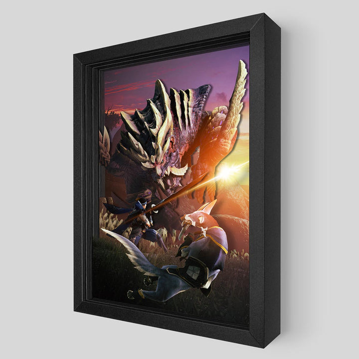 Monster Hunter Rise Shadowbox Art