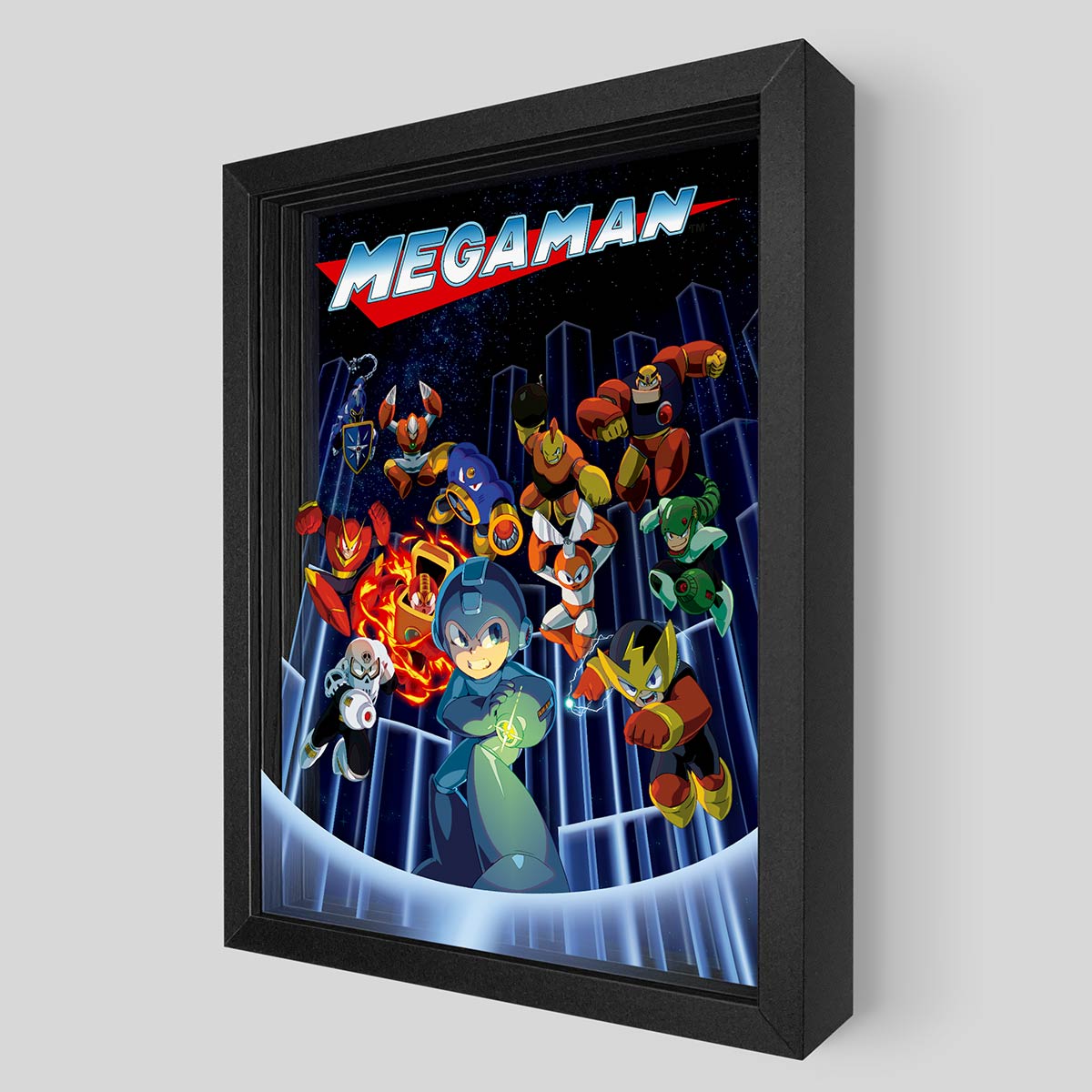 Mega Man Legacy Shadowbox Art
