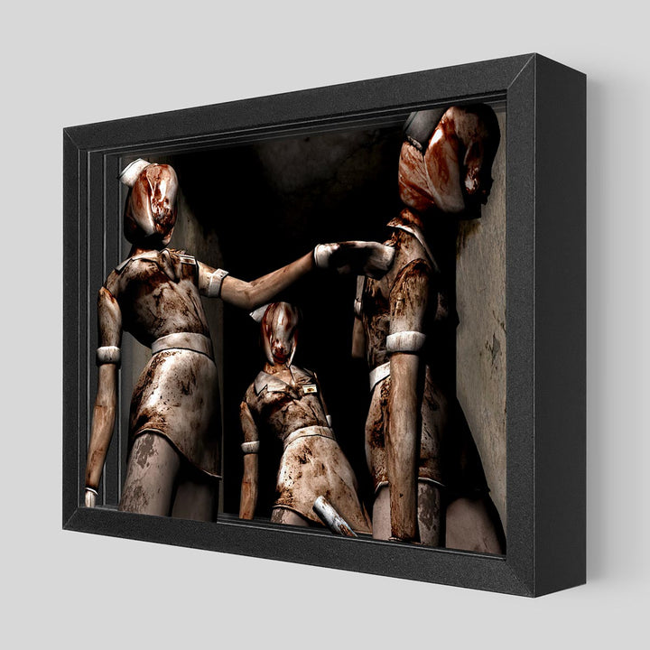 Silent Hill Nurses Shadowbox Art