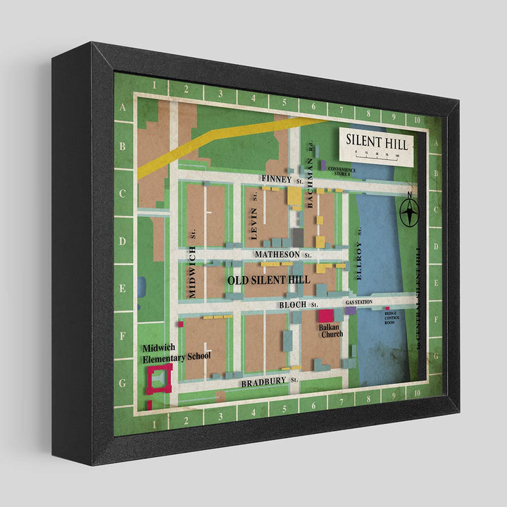 Silent Hill Map Shadowbox Art