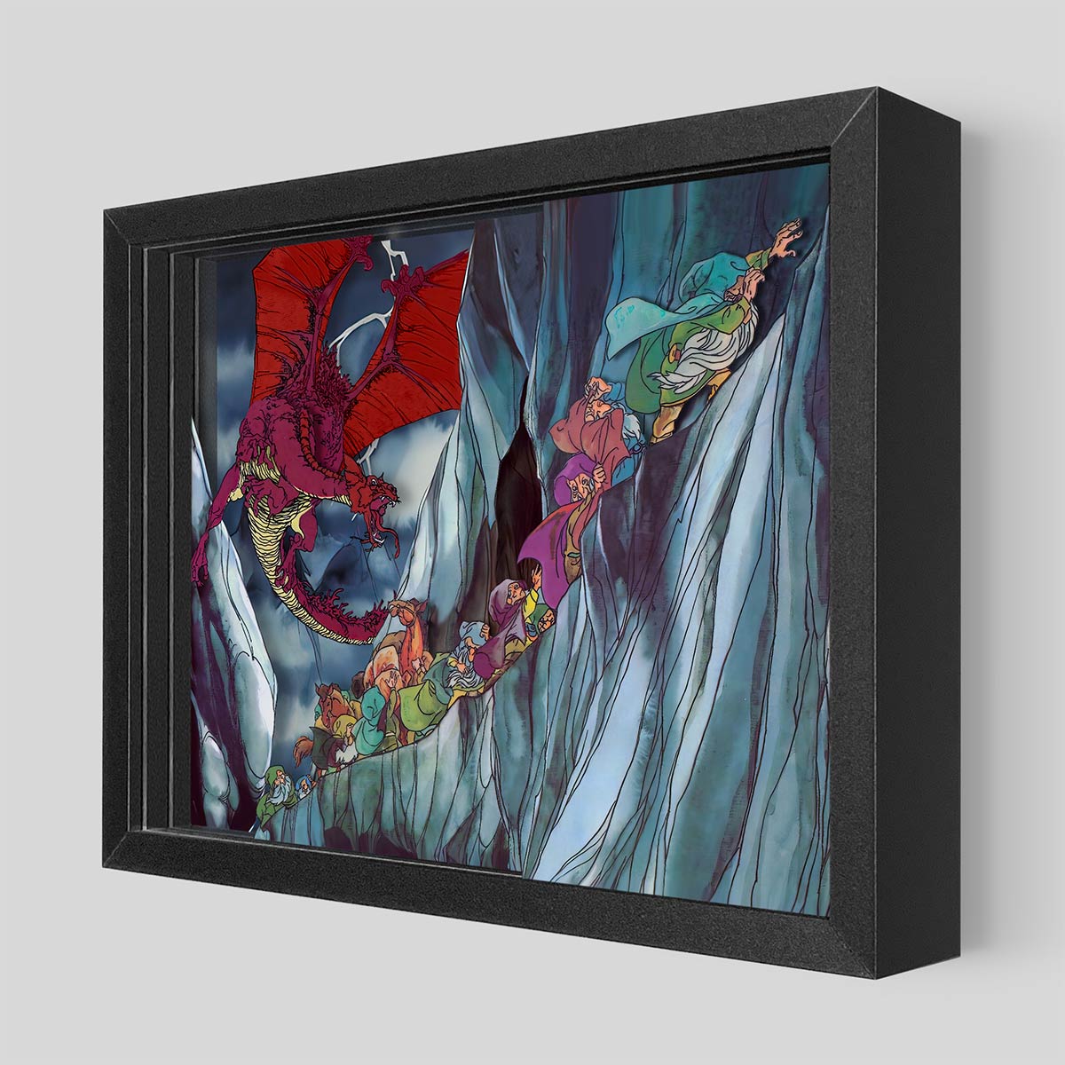 The Hobbit Smaug Shadowbox Art