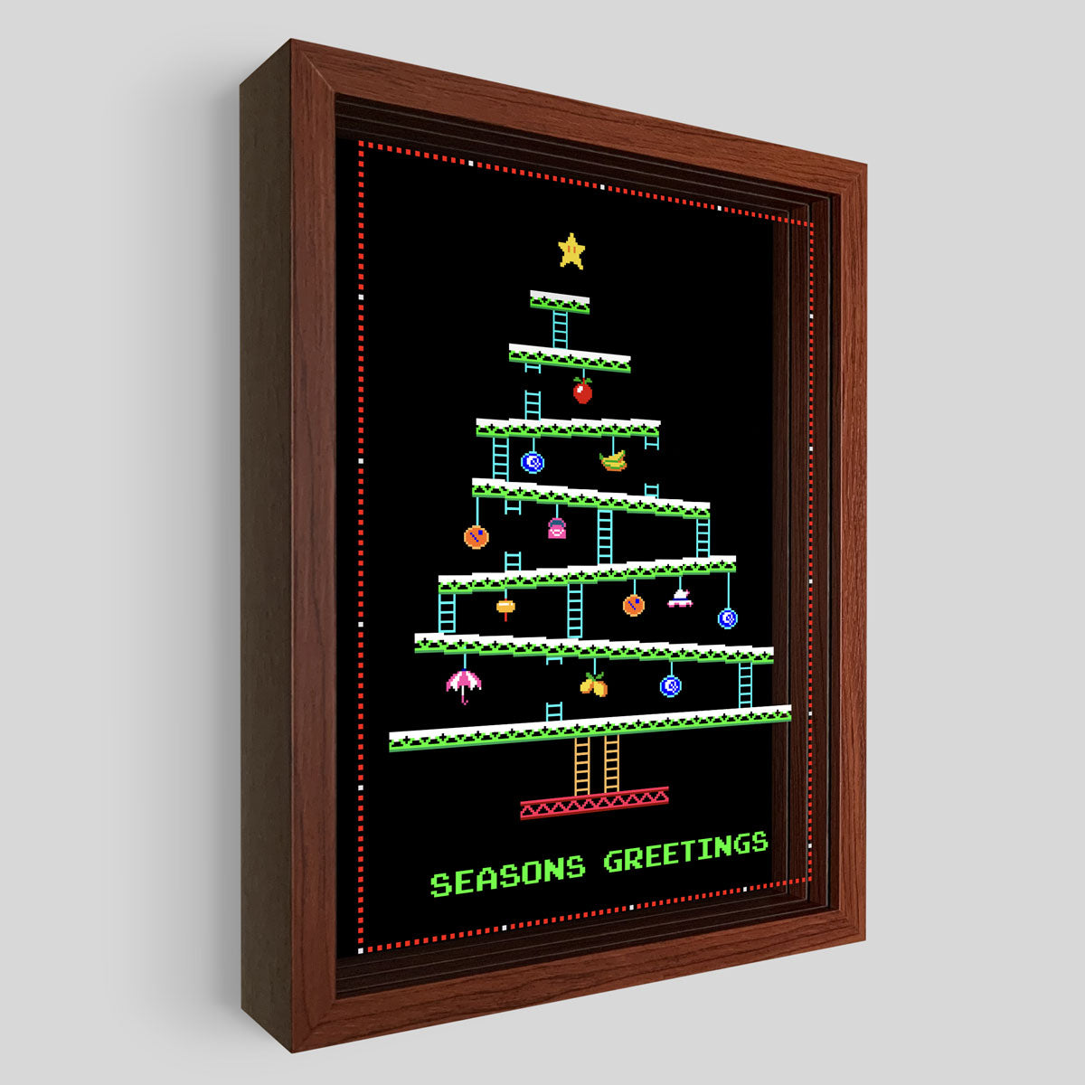 8-Bit Christmas Tree Shadowbox Art