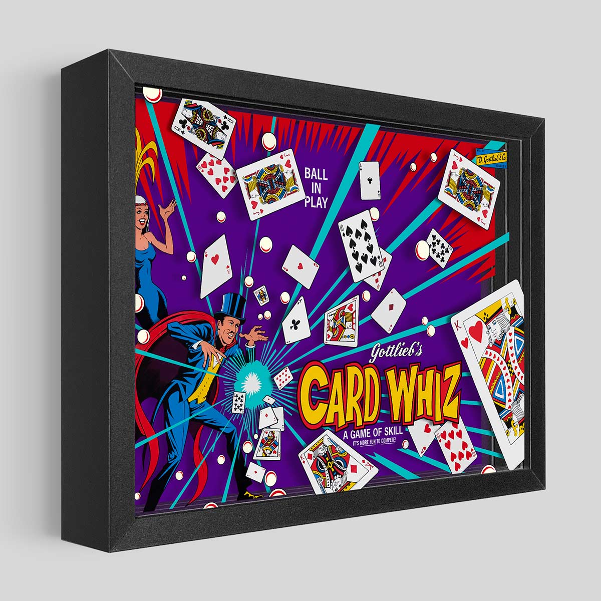 Card Whiz/Royal Flush Pinball Shadowbox Art