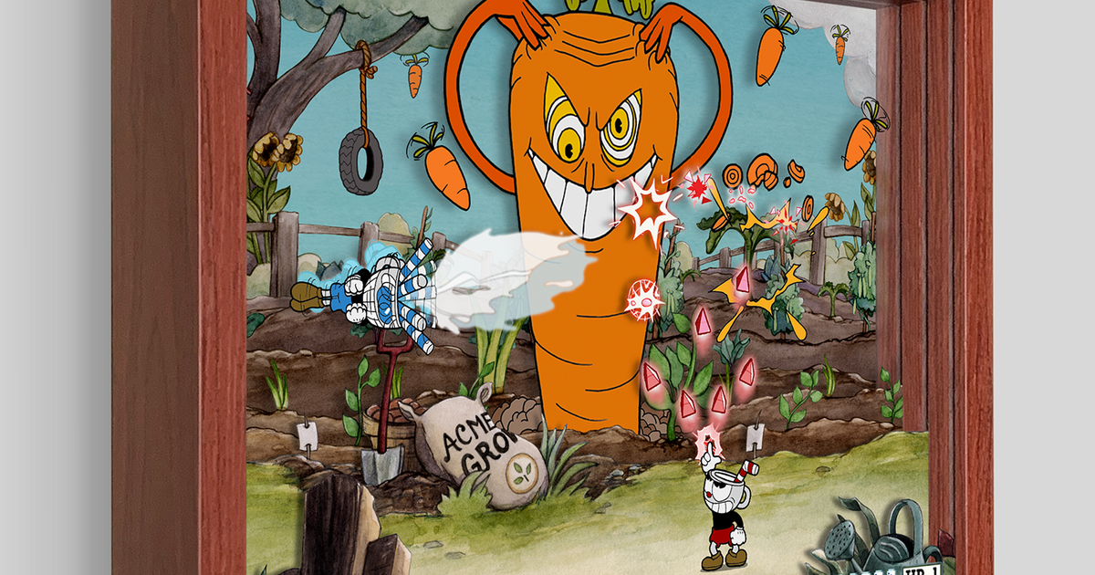 Cuphead Root Pack Shadowbox Art | Artovision
