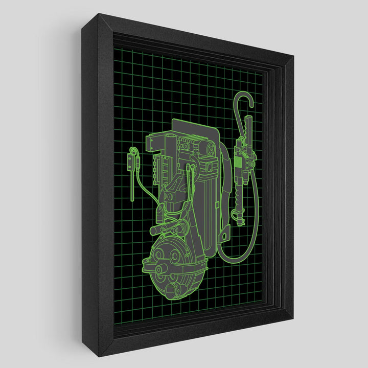 Exploded Proton Pack Shadowbox Art