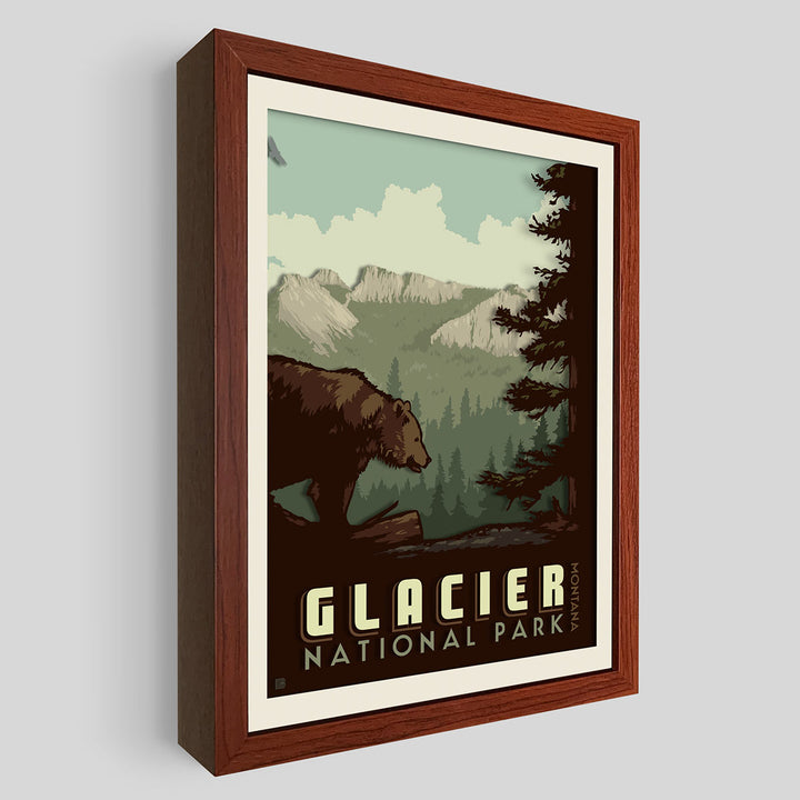 Glacier National Park Shadowbox Art