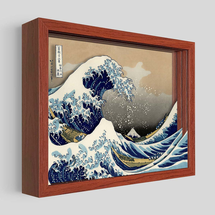 The Great Wave Shadowbox Art