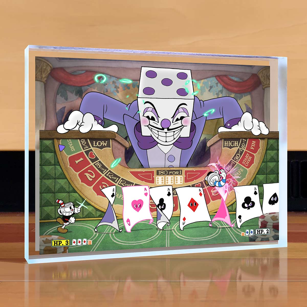 Cuphead King Dice Shadowbox Art