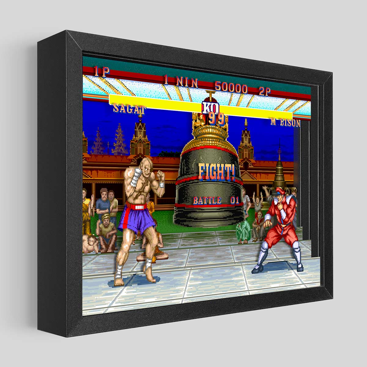 Street Fighter Shadowbox Art - M. Bison vs Sagat