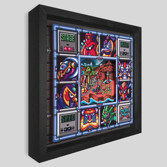 Mega Man X Bosses Shadowbox Art