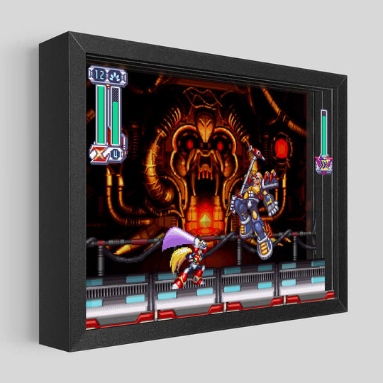 Mega Man X4 Zero vs Sigma Shadowbox Art