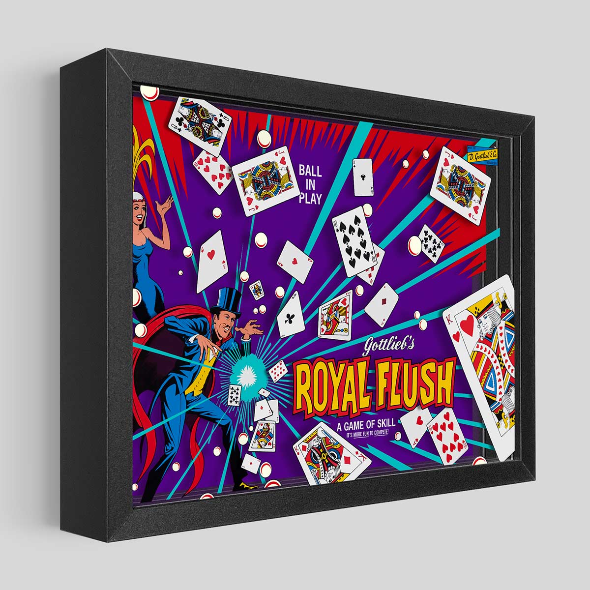 Card Whiz/Royal Flush Pinball Shadowbox Art