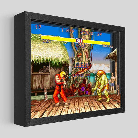 Street Fighter Shadowbox Art - Blanka vs. Ken