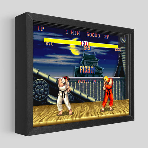 Street Fighter Shadowbox Art - Ryu vs. Ken | Artovision