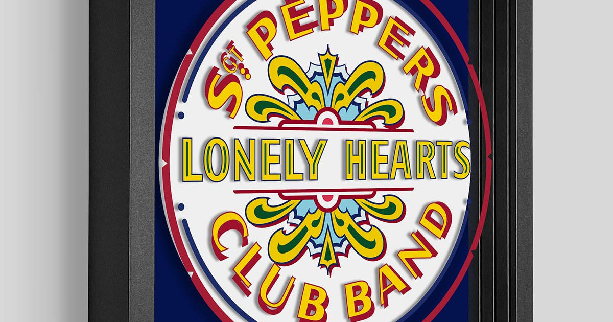 The Beatles Sgt. Pepper Drum Shadowbox Art | Artovision