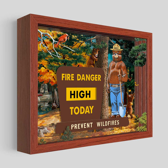 Smokey Bear Sign Shadowbox Art
