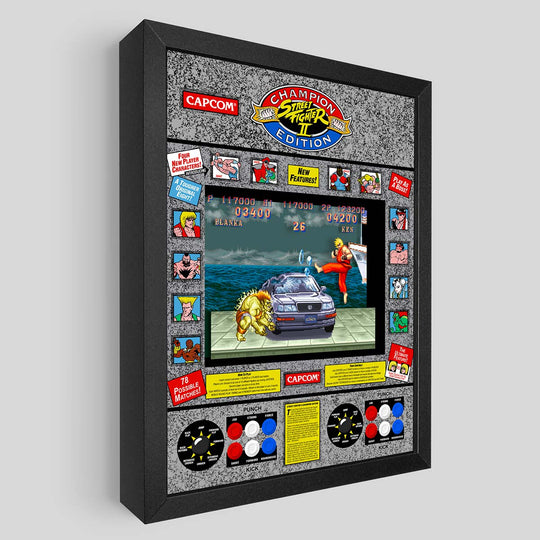 Street Fighter Bonus Stage Shadowbox Art