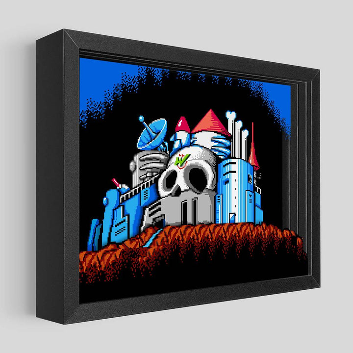 Mega Man 2 - Dr. Wily's Castle Shadowbox Art