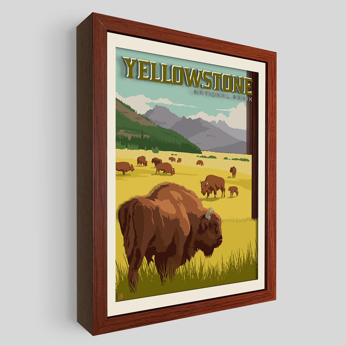 Yellowstone National Park Shadowbox Art